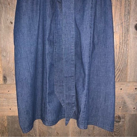 Women’s 16 BROOKE SHIELDS Denim Dress Full Button Belted Pockets Collared EXC - Picture 4 of 16